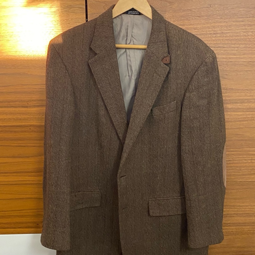 OSCAR DE LA RENTA - BROWN BLAZER - ELBOW PATCHES